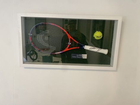 RARE Andy Murray  Signed Tennis Racket Autographed Display Framed COA Tennis Court Design, Tennis Fan, Andy Murray, Boys Room Decor, The 2000s, Frame Display, Tennis Racket, Boys Room, Sports Memorabilia