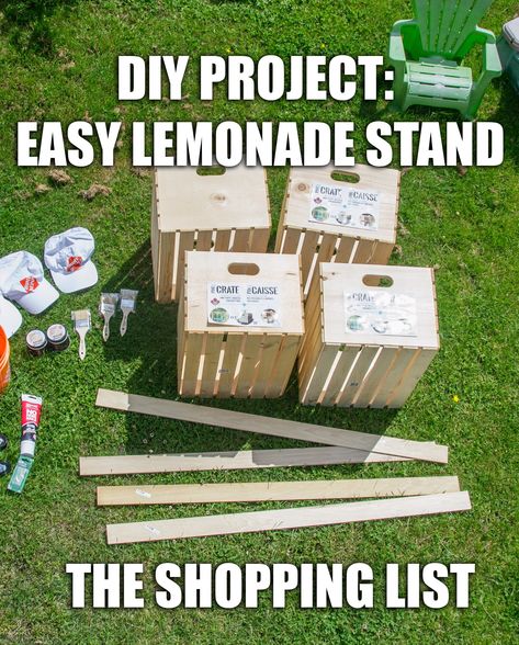 DIY Lemonade Stand – Part Two: Shopping List and Painting - SocialDad.ca Make A Lemonade Stand, Easy Lemonade, Kids Lemonade Stands, Diy Lemonade Stand, Kids Lemonade, Diy Lemonade, Holguin, Homemade Lemonade, Lemonade Stand