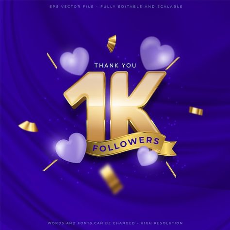 1k Followers Thank You Instagram, 100k Followers Instagram, Followers Instagram, 100k Followers, Social Media Followers, 1k Followers, Vector Photo, Gold Style, Instagram Followers