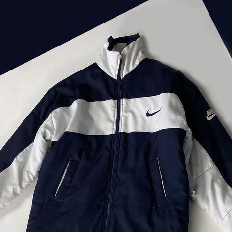 White Nike, Vintage Clothing, Nike Jacket, Nike, Blue, White, Black