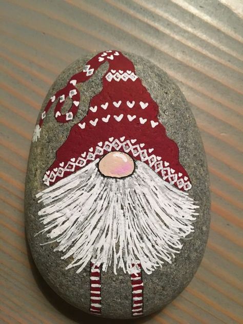 Boom Kunst, Christmas Pebble Art, Diy Rock Art, Mandala Rock Art, Stones Art, Stone Art Painting, Painted Rocks Kids, Christmas Rock, Painted Rocks Craft