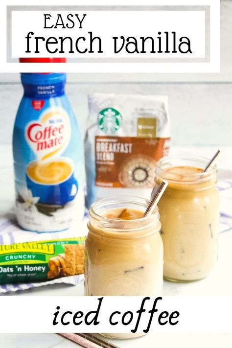 Dunkin French Vanilla Iced Coffee Recipe, French Vanilla Iced Coffee Recipe, French Vanilla Iced Coffee, Vanilla Iced Coffee Recipe, Blendjet Recipes, Iced Matcha Green Tea, Iced White Chocolate Mocha, Cream Drinks, Iced Coffee Recipes