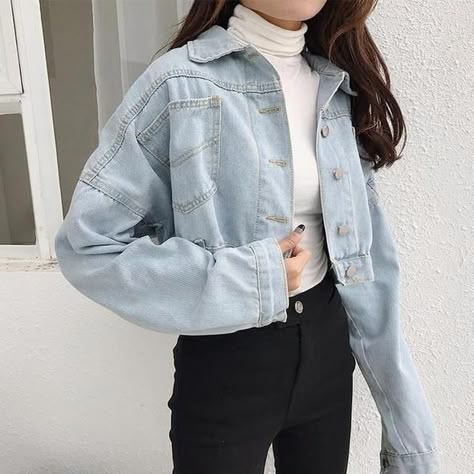 Turtle Neck Shirt, Neck Shirt, Jean Jacket, Denim Jacket, Turtle Neck, Pants, White, Black, Trousers