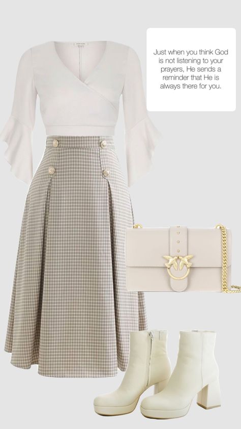 #outfitinspo #churchoutfit #godlovesyou Modest Girly Outfits, Modesty Outfits, Cute Modest Outfits, Mode Abaya, Modest Dresses Casual, Everyday Fashion Outfits, Classy Work Outfits, A Skirt, Modest Fashion Outfits