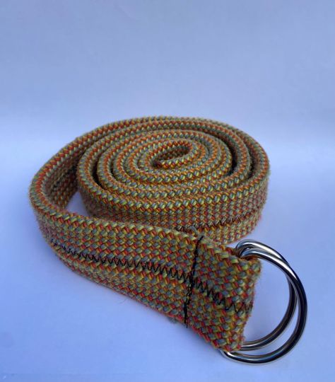 * This is a belt made from decommissioned climbing rope that can no longer be used for safety and so i have given it a new life to be reused! *This would make a great gift for anyone passionate about sustainable clothing or someone in love with climbing and the outdoors. *I am super passionate about the outdoors and nature but also what we can do to preserve it and with climbing comes a lot of gear that unfortunately has a shelf life and although it can not be reused for safety it can be reused Old Climbing Rope Ideas, Climbing Rope Crafts, Climbing Gifts, Rope Chair, Crochet Belt, Rope Diy, Climbing Clothes, Rope Belt, Climbing Rope