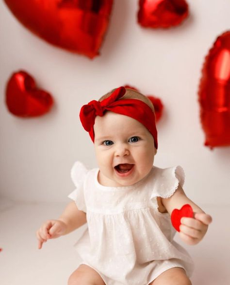 Valentine’s Day Baby Photoshoot 3 Months, Baby Girl Valentine’s Day Shoot, Valentine’s Day Baby Photos, Baby Valentines Photoshoot, Valentines Baby Photoshoot, Valentines Baby Photos, Month Pictures, February Baby, Valentine Photo Shoot