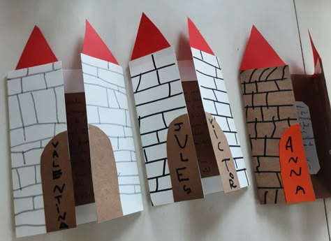 Castle Projects For Kids, Castle Projects For School, Mid Evil Castle Project, Medieval Castle Project For Kids, Cardboard Medieval Castle, Castle Theme Classroom, Castles Topic, Summer School Art, Castle Party