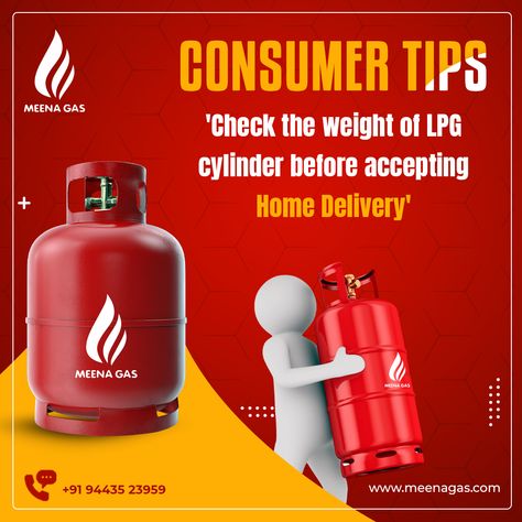 It's important to always make sure you not just check whether the seal of your LPG cylinder is intact but also the weight of gas cylinder before accepting delivery. Follow__ @meena_gas FOR Refill or Connection or enquiry: Call us now @ +91 9443523959 www.meenagas.com info@meenagas.com #LPGtips #DealersWanted #India #followus #GasConnection #JoinDealership #EarnMoney #LoveCooking #DomesticLPG #IndustrialLPG #CommercialLPG Gas Delivery, Food Videography, Profile Template, Gas Cylinder, Live Wallpaper Iphone, Creative Ads, Company Profile, Post Design, Delivery Man