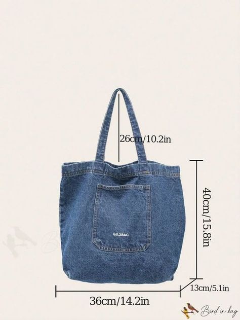 BirdinBag - Versatile Denim Travel Tote Bag for Fashionable Ladies - Large Capacity, New Design #jeansbagdiyideas #jeansbagdiyeasy #jeansbagdiypattern Jeans Bags Ideas Sewing Patterns, Jean Bags Pattern Ideas, Jeans Bag Diy, Diy Jean Bag, Denim Bag Diy, Japanese Knot Bag, Bag For Travel, Embroidery Bags, Denim Tote Bags