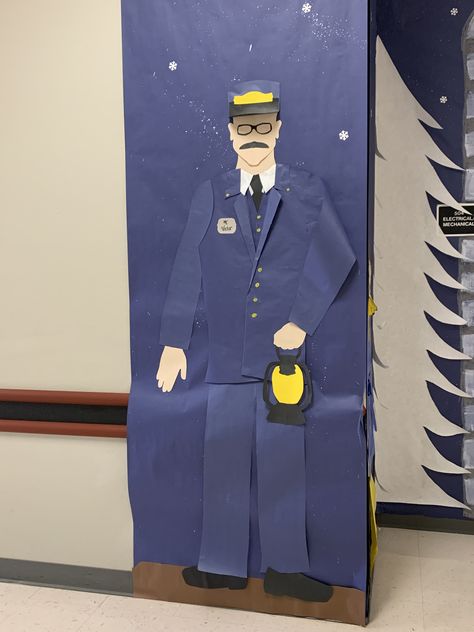 Polar Express North Pole Decorations, Polar Express Day Decorations, North Pole School Hallway, Polar Express Hot Chocolate Scene, Polar Express Window Display, Polar Express Classroom Door Ideas, Polar Express School Decorations, Polar Express Christmas Party Classroom, Polar Express Office Theme