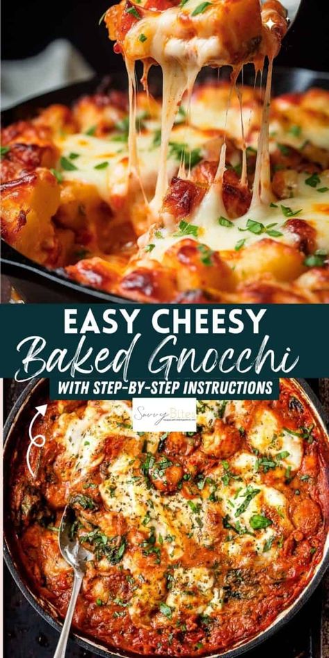 Aldi Dinner Ideas, Gnocchi With Spinach, Easy Gnocchi, Tomato Gnocchi, Gnocchi Bake, Aldi Recipes, Baked Gnocchi, Cheese Tomato, Baked Tomatoes