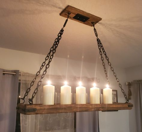 Place real candles or led candles on this hanging lamp. Chandelier Candle, Real Candles, Safe Candles, Multiple Candles, Hanging Candle Holder, Wood Fireplace Mantel, Candle Bar, Lamp Hanging, Wooden Chandelier