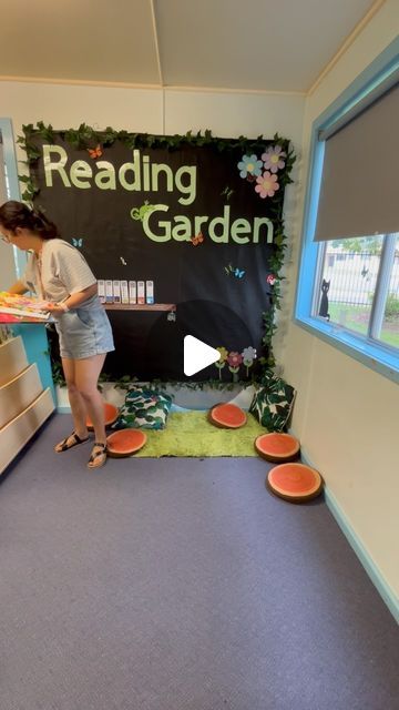 Teacher Polly on Instagram: "Classroom setup part 1: The Reading Garden 🌷🌼🌿🌳

This is one of very few displays that will be ready to go for day 1 with students ❤️ Most of the classroom will have bulletin boards covered and ready to be filled with our learning. But this is one area I love to set up in advance as it creates a calm and welcoming environment for students 🌼 I also absolutely love craft and creating displays like these just brings me so much joy! 

You'll notice there aren't many books in there just yet, this is because the students will select books from the library to go in this space. Their voices and interests are so important 📚

The QR codes link to books that students can listen to on Storybox Library. One of my goals this year is to also have recordings of myself an Reading Garden, Reading Classroom, My Goals, Classroom Setup, Love Craft, Be Ready, Qr Codes, The Library, Ready To Go