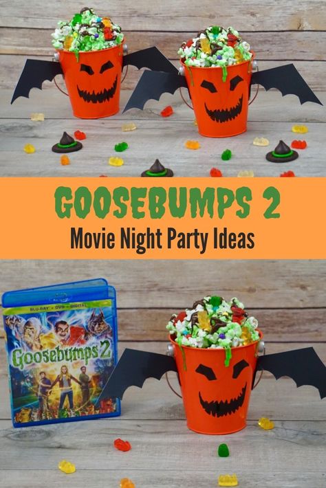 Goosebumps 2 Movie Night Party Ideas Goosebumps Movie Night, Goosebumps Birthday, Fun Halloween Party Ideas, Halloween Movie Night Party, Host Movie, Movie Night Party Ideas, Goosebumps Party, Pto Meeting, Haunted Party