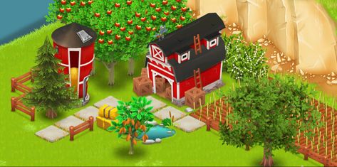 Hayday Silo Design, Hayday Barn And Silo Design, Hay Day Barn And Silo Design, Hayday Aestethic, Hayday Crop Layout, Hay Day Crop Design, Hayday Layout, Barn Layout, Hayday Farm Design