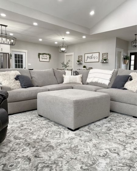 Agreeable Gray Living Room, Gray Sectional Living Room, Grey Walls Living Room, Gray Living Room, Grey Sofa Living Room, Living Room Decor Gray, Agreeable Gray, Grey Sectional, Living Room Color Schemes