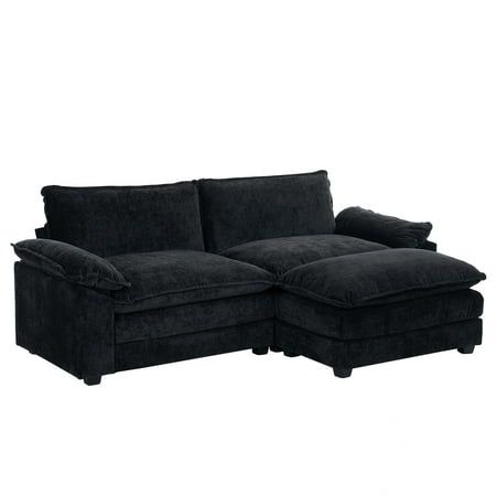 Black Comfy Couch, Cozy Black Couch, Black Couches Living Room Ideas, Black Couch Living Room, Modern Couches, Couch Sets, Black Couch, Black Sectional, Black Couches