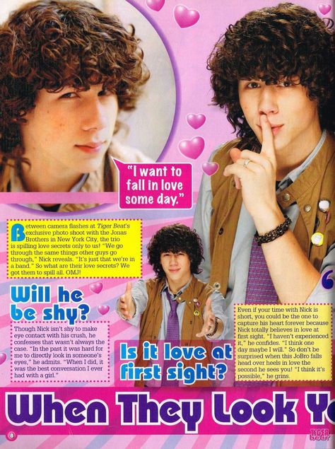 Nick Jonas 2000s, Jonas Brothers Poster, Ashley Miller, English Magazine, Gma Network, Jonas Brother, Aesthetic 2000s, Tiger Beat, Secret Lovers