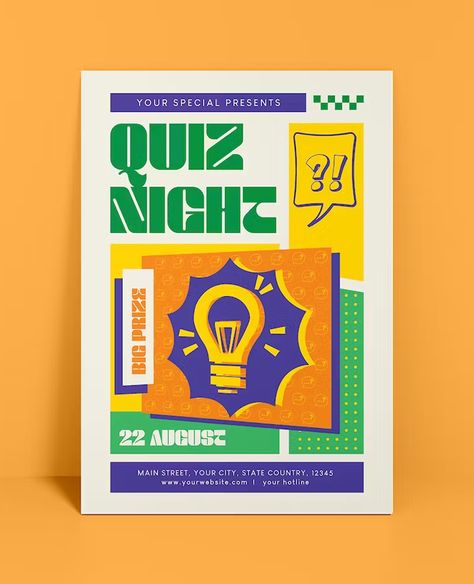 Flip Chart Design, Q&a Poster Design, Quiz Flyer Design, Pub Quiz Poster, Quiz Graphic Design, Quiz Illustration, Quiz Poster Design, Trivia Design, Quiz Night Poster