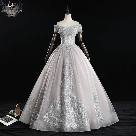 Smarter Shopping, Better Living! Aliexpress.com Snow Queen Dress Gowns, Snow Queen Dress Fairy, Grey Prom Dress, Princess Prom Dresses, Prom Dresses 2019, Appliques, Two Piece Homecoming Dress, Short Prom Dress, Chiffon Prom Dress