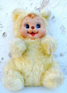 Bear Doll Aesthetic, Rushton Dolls, Rushton Toys, Creepy Stuffed Animals, Vintage Plush Toys, Vintage Toys 1960s, Baby Doll Nursery, Doll Plushies, Rubber Face