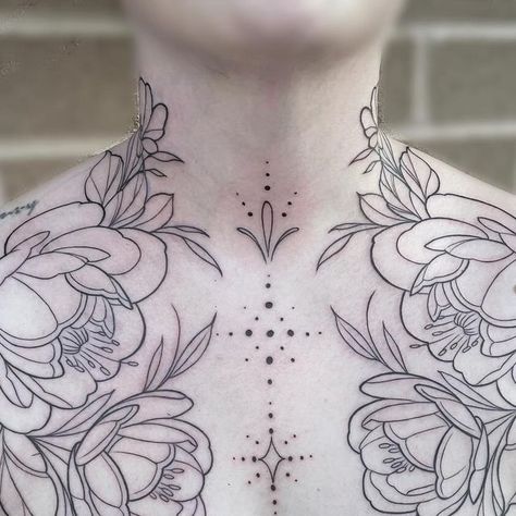 Throat Tattoo, Chest Piece, July 3, Body Mods, Blackwork, Tattoo Ideas, Roses, Thank You, Collage