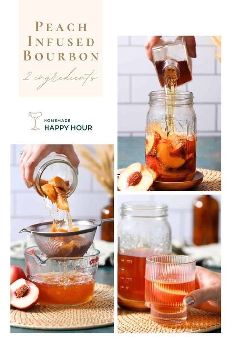 Peach infused bourbon is an easy, two ingredient combination that only needs a little time to be better than anything you can buy at the store. Peach Infused Bourbon, Bourbon Drinks Recipes, Infused Bourbon, Flavored Ice Cube, Infused Liquors, Yummy Summer Cocktails, Flavored Ice, Peach Cocktail, Infused Gin