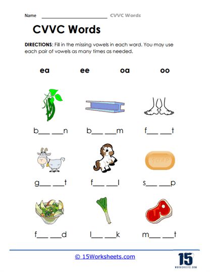 Vowel Fillers Worksheet - 15 Worksheets.com Vowels Worksheet, Vowel Pairs, Alphabet Crafts Preschool, Holiday Science, Vowel Worksheets, Kindergarten Social Studies, Crafts Preschool, Alphabet Crafts, Reading At Home