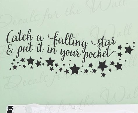 Wish Wall, Catch A Falling Star, Large Wall Decals, Children Room Boy, Falling Star, Vinyl Wall Quotes, Vinyl Quotes, Falling Stars, Wish Quotes