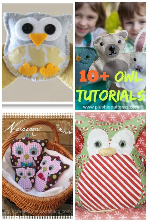 owl tutorials |plushiepatterns #stuffedanimals #freepatterns Owls Crafts, Owl Projects, Owl Stuffed Animal, Homemade Stuffed Animals, Owl Sewing Patterns, Make A Stuffed Animal, Simple Owl, Owl Craft, Owl Sewing