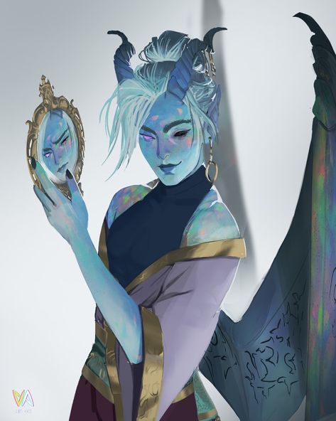 Aberrant Mind Sorcerer, Winged Tiefling, Character Sketching, Character Design Challenge, Dnd Races, Happy Pride Month, Ange Demon, Fantasy Portraits, Oc Art