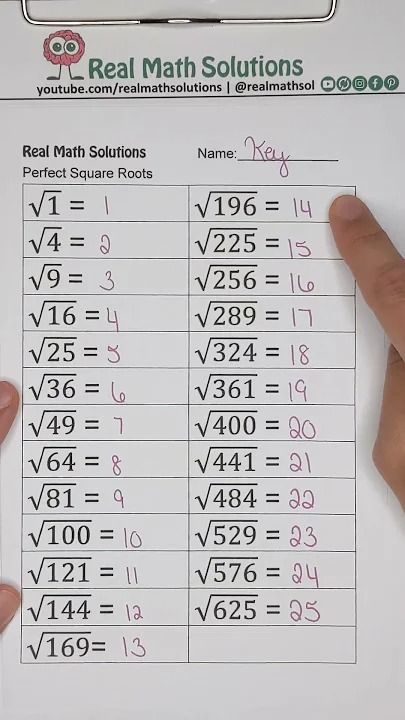 Answer key for our free Perfect Square Roots part of our Perfect Squares and Square Roots activity on Teaches Pay TeachersTeachers Pay Teachers Materials ➜ h... Teaching Square Roots, Perfect Squares And Square Roots, Roots Aesthetic, Teacher Material, Maths Solutions, Square Roots, Perfect Squares, Answer Keys, Teacher Stuff