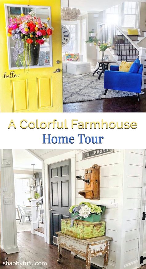 Den Area, Budget Diy Home Decor, Colorful Farmhouse, 100 Year Old Home, Farmhouse Tour, House Flip, Eclectic Farmhouse, Fresh Farmhouse, Farmhouse Renovation