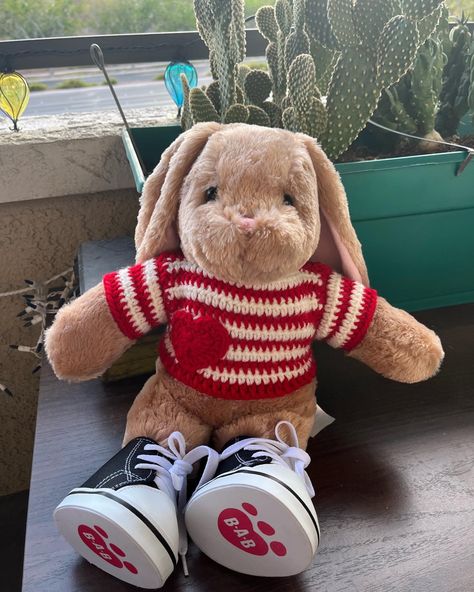 Striped Crochet Sweater, Lavender Bunny, Black Frog, Build A Bear Outfits, Stuff Animals, Birthday Goals, Bear Outfits, Black Converse, Dream Gift