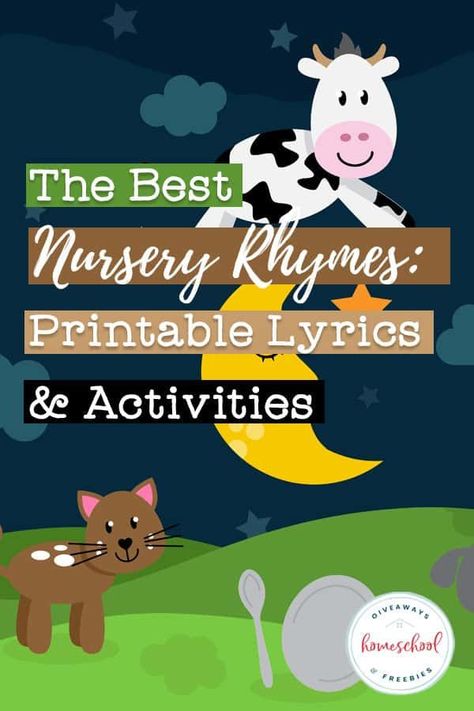 Are you wanting your little ones to learn nursery rhymes? Check out the best nursery rhymes with printable lyrics and activities for kids. Nursery Rhymes Preschool Theme, Nursery Rhyme Lessons, Free Nursery Rhymes, Nursery Rhymes Preschool Crafts, Preschool Freebies, Nursery Ryhmes, Best Nursery Rhymes, Rhymes Lyrics, Nursery Rhymes Lyrics