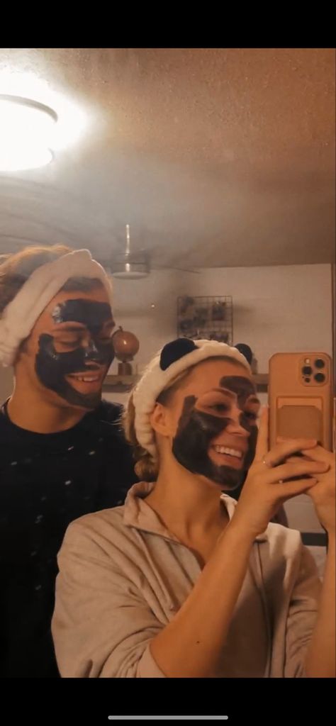 boyfriend face mask date night goals Face Mask Date Night, Boyfriend Face Mask, Face Mask With Boyfriend, Face Mask Date, Couples Face Mask, Date Night Goals, Face Mask Boy, Mask Date, Face Mask Night