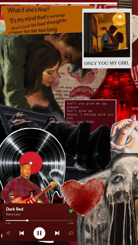 Cool Wallpapers Aesthetic Dark, Dark Red Steve Lacy, D.va Wallpaper, Dark Red Aesthetic, Red Song, Pink Macbook, Dark Red Wallpaper, Music Collage, Steve Lacy