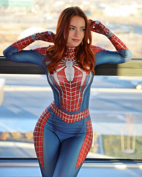 22.3k Likes, 173 Comments - Bella Morgan (@halcybella) on Instagram: “More Spidergirl bc HAPPY FREAKIN NEW YEAR 🕷🕷🕷 PS. How do you think I should tell TikTok that I'm…” Mj Cosplay, Mj Marvel, Spandex Bodysuit, Zentai Suit, Spiderman Cosplay, Black Halloween Dress, Spider Girl, Marvel Cosplay, Spider Woman