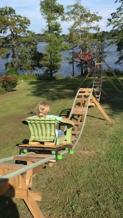 Backyard Roller Coaster, Outside Playground, Kursi Outdoor, Diy Kids Playground, Adult Playground, Kids Backyard Playground, Backyard Kids Play Area, Outdoor Restaurant Design, Tree House Diy