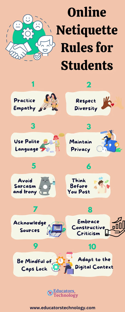 🌐 Crafting a 'Netiquette Manifesto' for your digital classroom? It's essential! Online communication lacks the non-verbal cues of face-to-face interactions, making clear guidelines crucial for understanding and respect. 📚✨ Digital Communication, Online Communication, Non Verbal, Digital Citizenship, Digital Classroom, Common Sense, Educational Technology, Manners, The Fosters