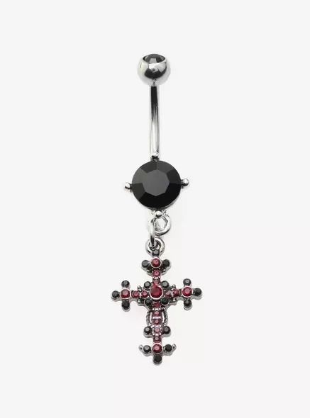 14G Steel Gothic Cross Navel Barbell, Jewelry Piercing, Cartilage Jewelry, Gothic Cross, Navel Jewelry, Gothic Crosses, Septum Jewelry, Body Jewelry Piercing, Nose Jewelry, Nose Hoop