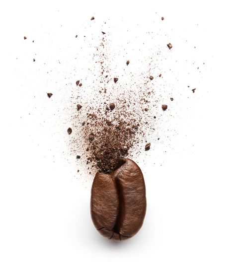 Coffee powder burst from coffee bean royalty free stock photo Coffee Powder Photography, Coffee Bean Product Photography, Coffee Beans Aesthetic, Coffee Texture, Coffee Beans Photography, Coffee Image, Coffee Bean Art, Coffee Shot, Coffee Illustration