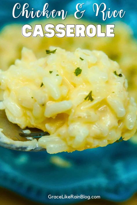 Easy Canned Chicken and Rice Casserole - Grace Like Rain Blog Canned Chicken And Rice, Stovetop Appetizers, Leftover Chicken Breast, Chicken And Rice Casserole, Easy Chicken And Rice, Chicken Rice Casserole, Easy Rice Recipes, Bread Appetizers, Chicken Main Dishes