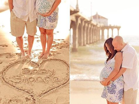 15 Adorable & Easy Ideas For Your Maternity Shoot - Page 12 of 15 Maternity Shoot Beach, Beach Maternity Pictures, Maternity Photography Beach, Belly Pics, Beach Maternity Photos, Maternity Inspiration, Maternity Photography Poses, Beach Maternity, Pregnant Couple