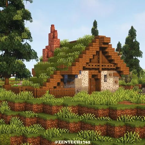 Minecraft Swiss House, Minecraft Swiss Village, Minecraft Survival Island House, Minecraft Scandinavian House, Small Survival House Minecraft, Nordic Minecraft Builds, Mountain Base Minecraft, Minecraft Viking House, Minecraft Beautiful House