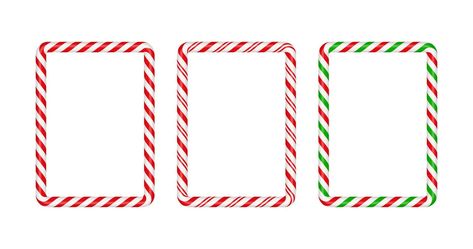 Christmas candy cane square frame with red,green and white striped. Xmas border with striped candy lollipop pattern. Christmas and new year template. Vector illustration isolated on white background Lollipop Pattern, New Year Template, Heart Tree, Logo Banners, Christmas Candy Cane, Heart With Arrow, Square Frame, Background Banner, Flower Heart