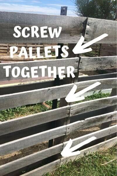 Diy Goat Fence Ideas, How To Make A Pallet Fence, Pallet Projects Fence, Fence With Pallets Diy, Diy Pallet Garden Fence, Easy Pallet Fence Diy, Pallet Fence For Goats, Cheap Cattle Fence Ideas, Pallet Goat Fence