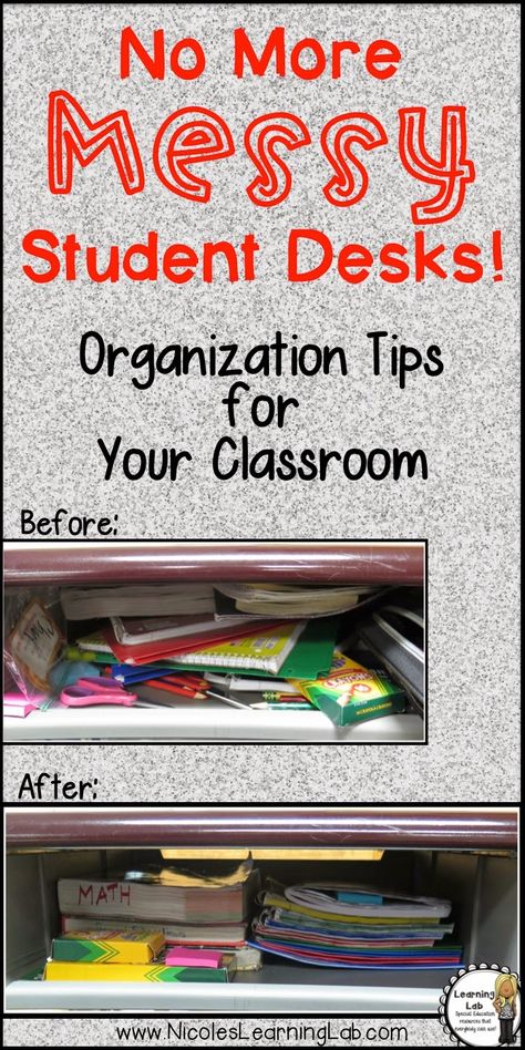 A Bright Idea: No More Messy Student Desks!  Simple organization tips for your classroom. Student Desk Organization, Desk Organization Tips, Desk Organization Ideas, Simple Organization, Math Lab, Co Teaching, Student Desk, Clip Chart, New Student