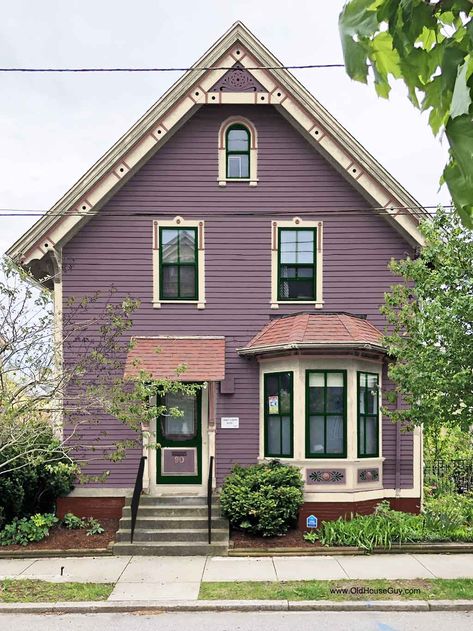 Exterior Paint Color Portfolio Archives - Page 7 of 34 - OldHouseGuy Blog Shutter Paint Colors, Historic Paint Colours, Purple House, Prairie Style Houses, New Paint Colors, Long House, Siding Colors, Exterior Paint Color, Paint Color Schemes