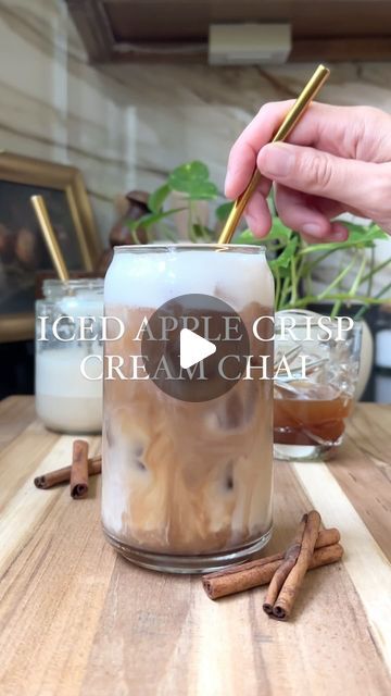 Christine McMichael on Instagram: "ICED APPLE CRISP CREAM CHAI 🍂 Dairy-free, can be made in 15 minutes, and tastes just like the real deal (actually....better)! The best part is that the syrup lasts for up to 2 weeks, so you can make homemade apple chai drinks all fall long. This Starbucks copycat recipe saves money, time, and has the BEST apple and chai flavors! 
⠀⠀⠀⠀⠀⠀⠀⠀⠀
>> Comment “CHAI” to get the recipe link in your DM’s! ✨
⠀⠀⠀⠀⠀⠀⠀⠀⠀
REAL Apples - This recipe is made with real apples, so the syrup used is healthier and tastes amazing!
⠀⠀⠀⠀⠀⠀⠀⠀⠀
Save Money - With only a few ingredients this syrup is so simple to make, and one recipe of the syrup is enough for 4-6 drinks. You can make them for friends, or enjoy them on the mornings you want something a little extra special.
⠀⠀⠀⠀⠀⠀⠀⠀⠀ Chai Flavors, Chai Drinks, Apple Chai, Copycat Starbucks Recipes, Starbucks Copycat, Homemade Apple, Copycat Recipe, Apple Crisp, Few Ingredients